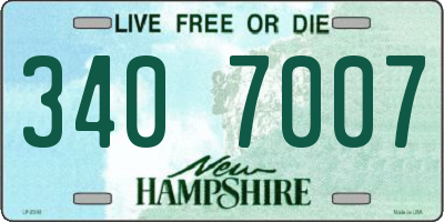 NH license plate 3407007