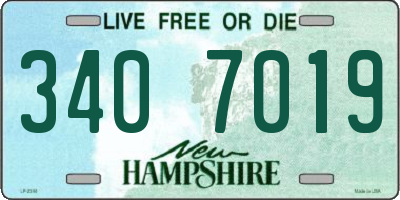 NH license plate 3407019