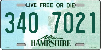 NH license plate 3407021
