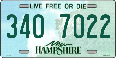 NH license plate 3407022
