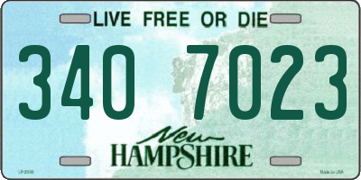 NH license plate 3407023