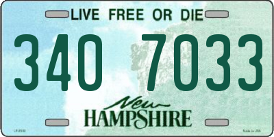 NH license plate 3407033