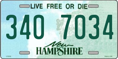 NH license plate 3407034
