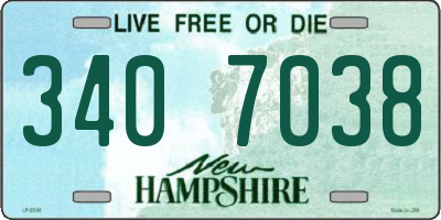NH license plate 3407038