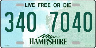 NH license plate 3407040