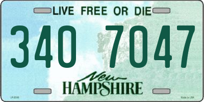 NH license plate 3407047