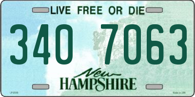 NH license plate 3407063