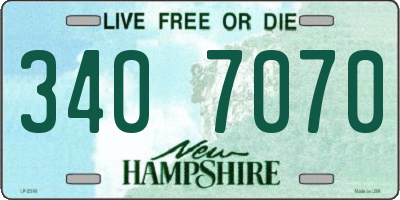 NH license plate 3407070
