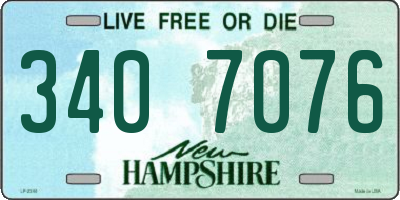 NH license plate 3407076