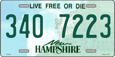 NH license plate 3407223