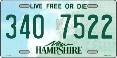 NH license plate 3407522