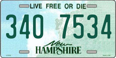 NH license plate 3407534