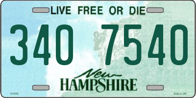 NH license plate 3407540