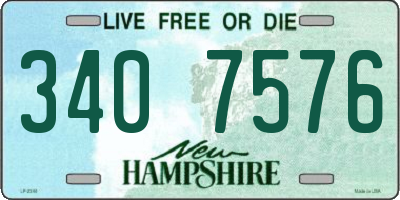 NH license plate 3407576