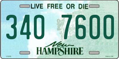 NH license plate 3407600