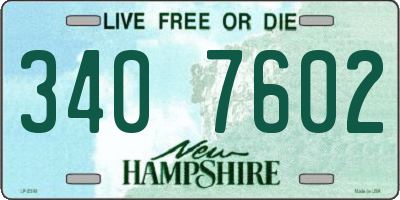NH license plate 3407602