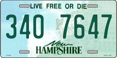NH license plate 3407647