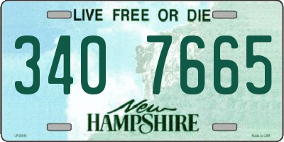 NH license plate 3407665