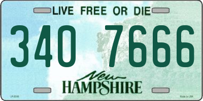 NH license plate 3407666
