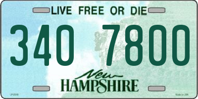 NH license plate 3407800