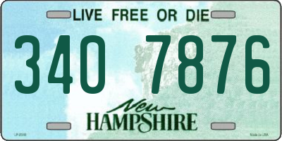 NH license plate 3407876