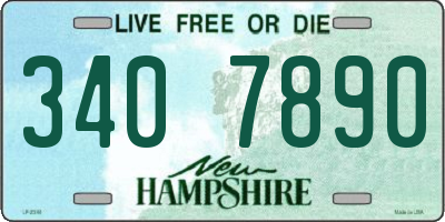 NH license plate 3407890