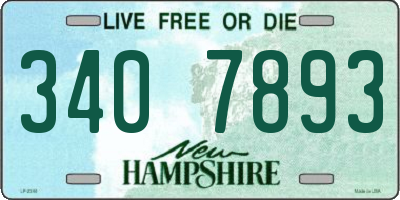 NH license plate 3407893