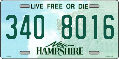 NH license plate 3408016
