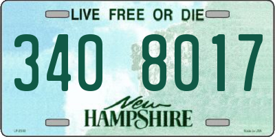 NH license plate 3408017