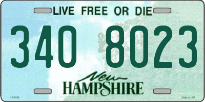 NH license plate 3408023