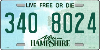 NH license plate 3408024
