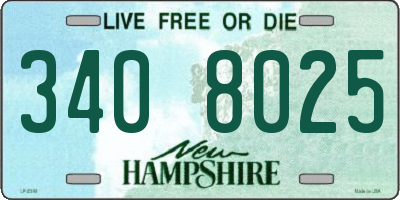 NH license plate 3408025