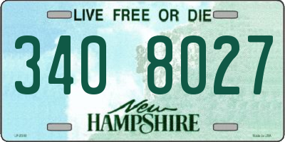 NH license plate 3408027