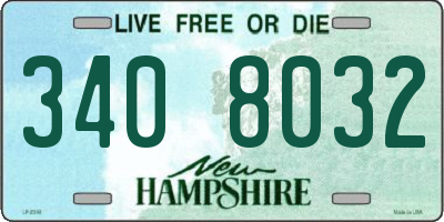 NH license plate 3408032