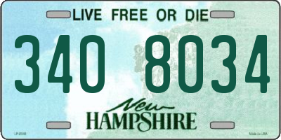 NH license plate 3408034