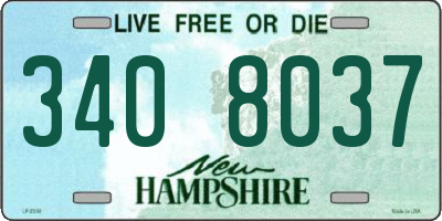 NH license plate 3408037