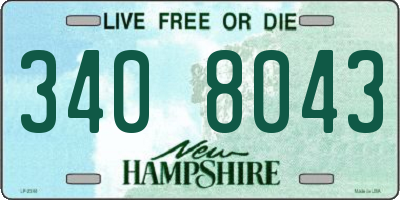 NH license plate 3408043