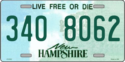 NH license plate 3408062
