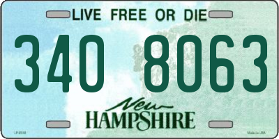 NH license plate 3408063