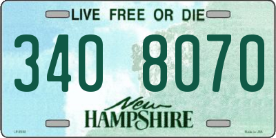 NH license plate 3408070