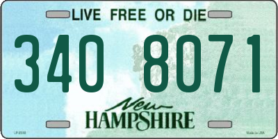 NH license plate 3408071