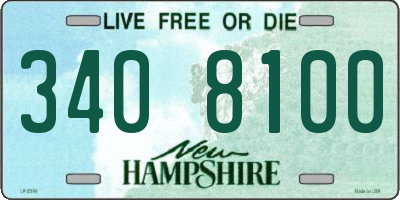 NH license plate 3408100