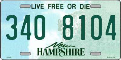 NH license plate 3408104
