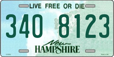 NH license plate 3408123