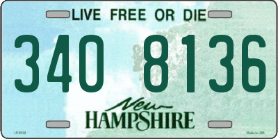 NH license plate 3408136