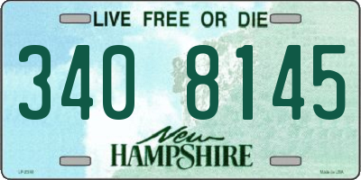 NH license plate 3408145