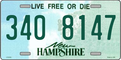 NH license plate 3408147