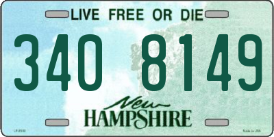 NH license plate 3408149