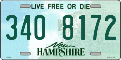 NH license plate 3408172