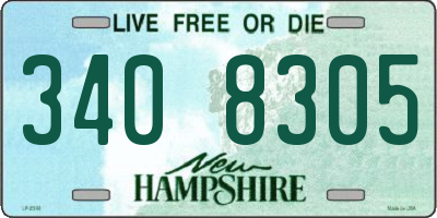 NH license plate 3408305